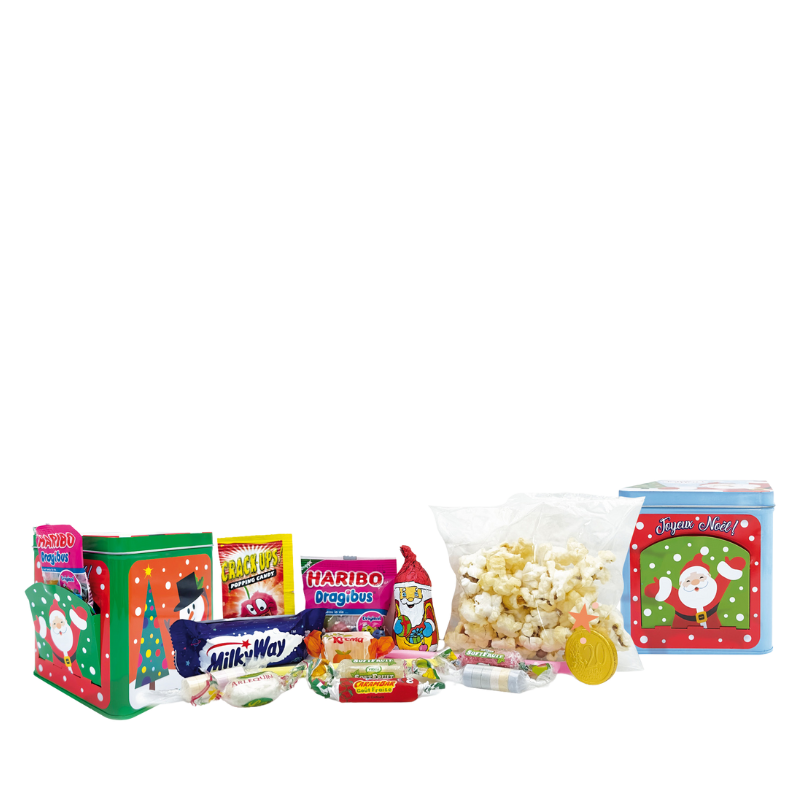 12 Boîtes Métal Noël - Boîtes à Biscuits Et Bonbons - 7.5x7.5x4.5cm - Multicolores - Stockage Alimentaire Fête