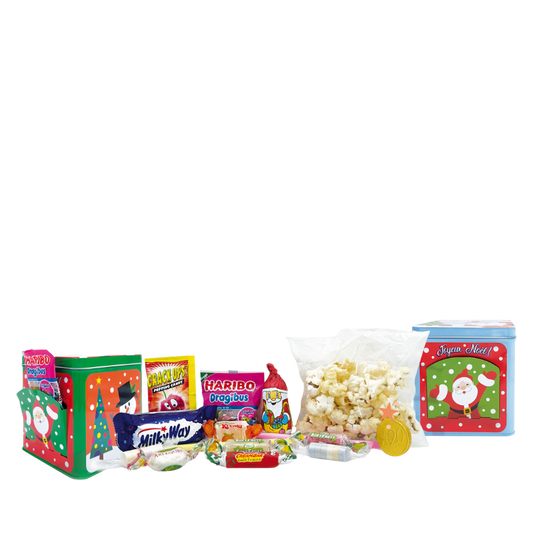 Boite métal distributrice de bonbons et friandises garnie de confiseries