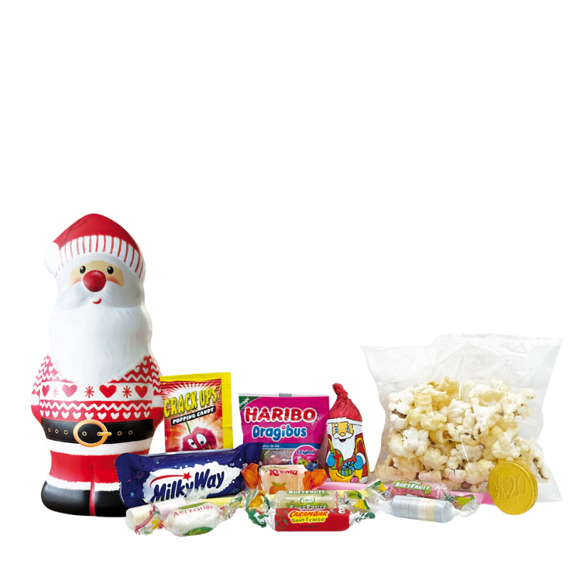 Boite métal Pere Noel garnie de 16 confiseries
