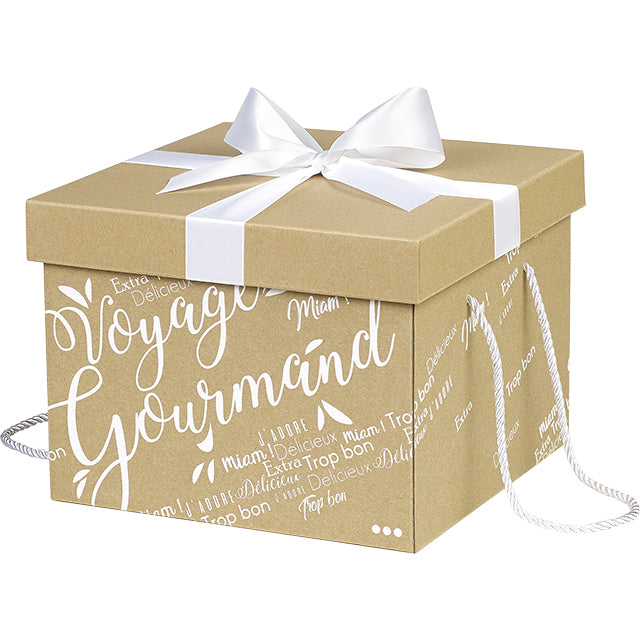 Coffret carton kraft Voyage Gourmand
