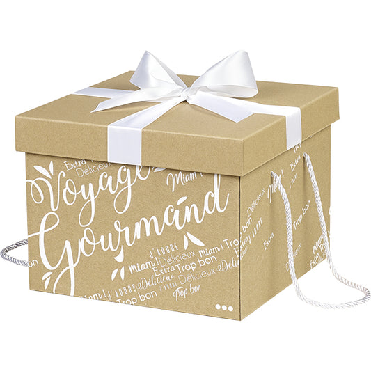 Coffret carton kraft Voyage Gourmand