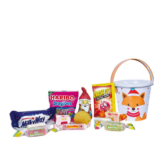 Seau décor Noël garni de Confiseries