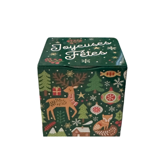 Boite métal Joyeuses fêtes garni de confiseries