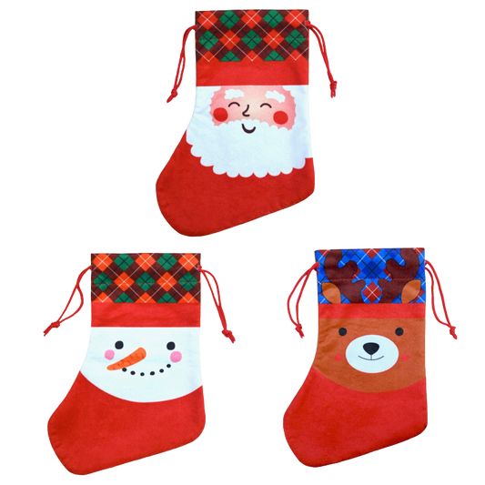 Pochon forme botte de Noël garni de confiseries