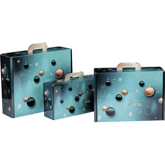 Valisette carton rectangle EMERAUDE vert/or