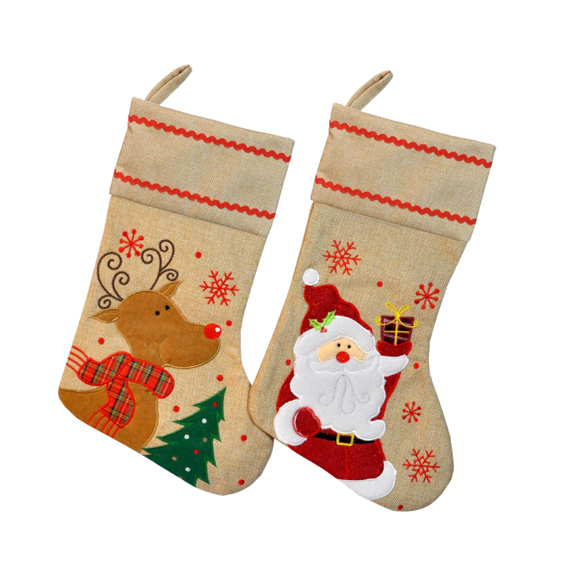 Botte de Noël style Lin 45cm