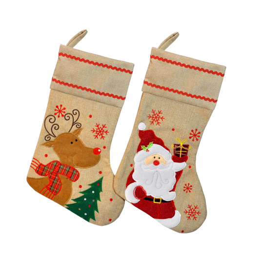 Botte de Noël style Lin 45cm