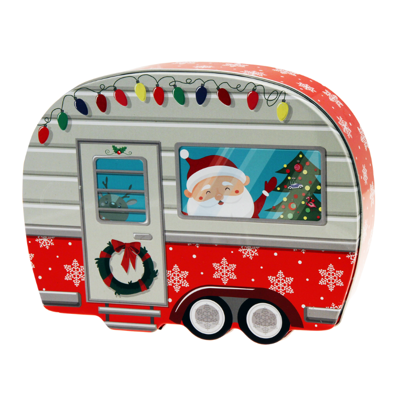Boite metal Pick-up ou Caravane décor Noël garni de Confiseries