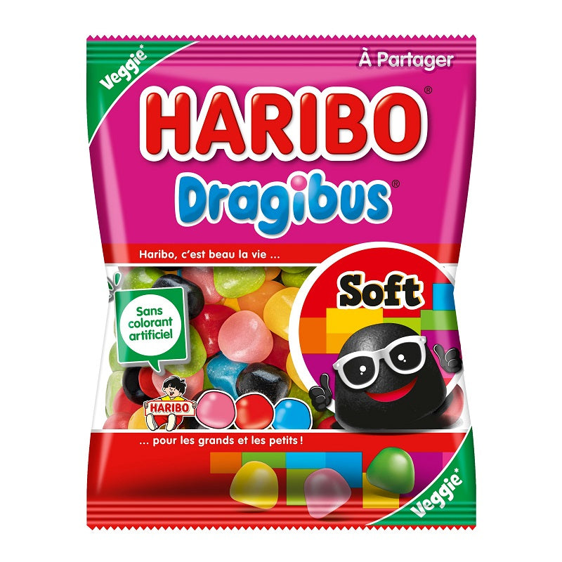 HARIBO Bonbons Dragibus original et soft 850g pas cher 