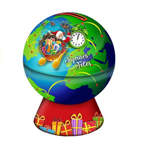 Mappemonde Tirelire décor Noël
