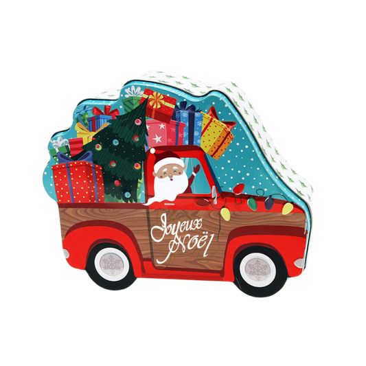 Boite metal Pick-up ou Caravane décor Noël garni de Confiseries
