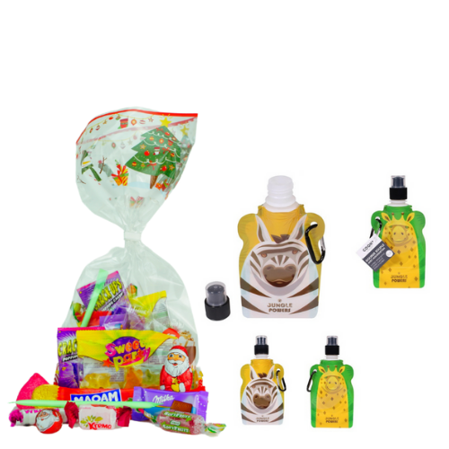 Sachet confiseries promo et gourde souple