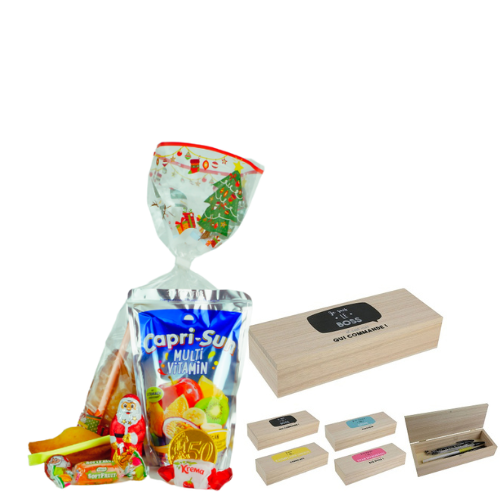 Sachet goûter promo avec Plumier en Bois