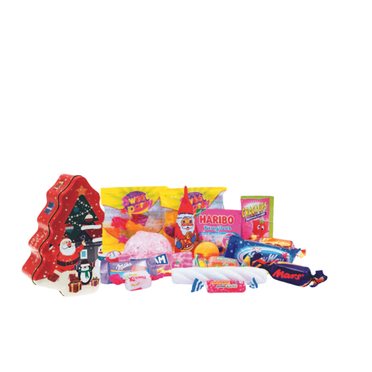 Boite Métal Sapin garnie de confiseries