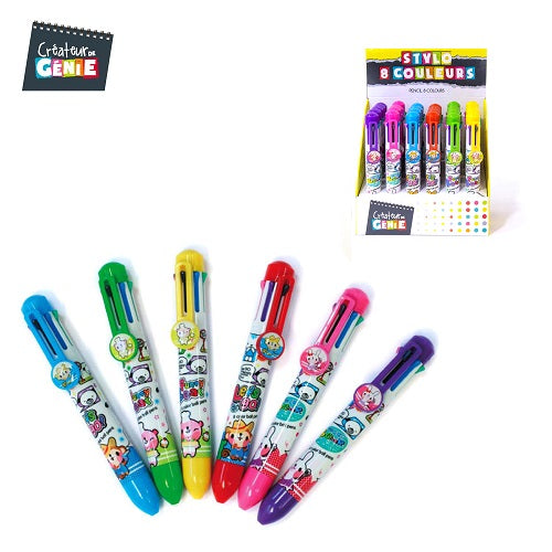STYLO A BILLE 8 COULEURS