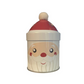 Boite métal décor Noël avec pompon garnie de confiseries