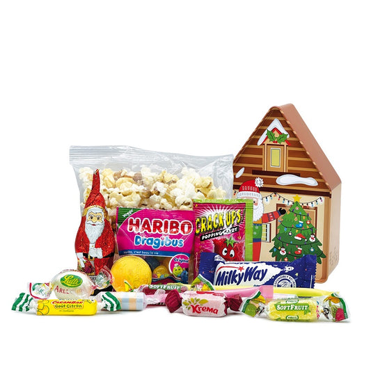 Boite métal Maison de Noël Garnie de Confiseries
