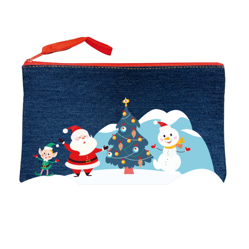 Trousse en Jeans décor Noël Assortis