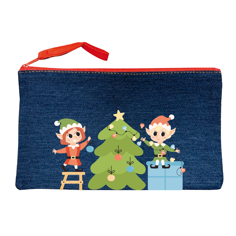 Trousse en Jeans décor Noël Assortis