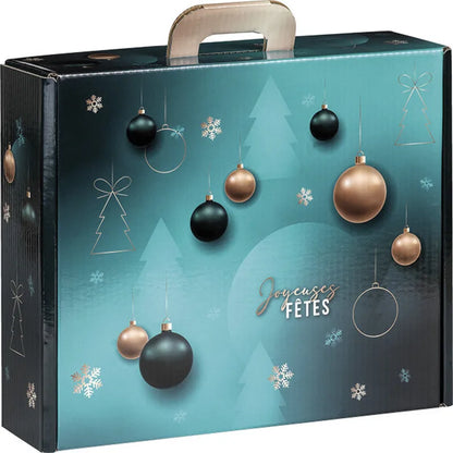 Valisette carton rectangle EMERAUDE vert/or