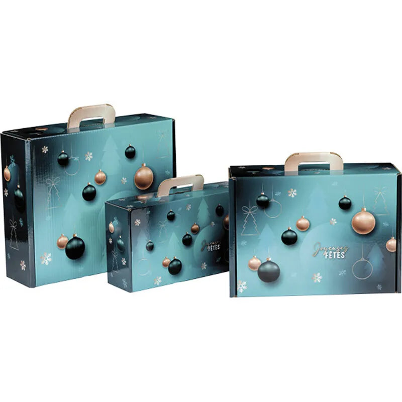 Valisette carton rectangle EMERAUDE vert/or